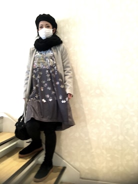 「OLIVE des OLIVE（オリーブデオリーブ）のアイテム（ステンカラーコート）」を使った、tAKi_hightimeさん（レディース・162cm）の冬コーディネート