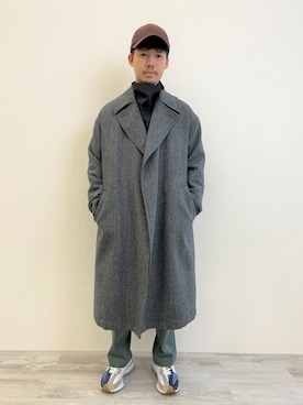 「ストレートパンツ」｜「アイテム（その他アウター）」を使った、JOSEPH_STUDIO_MEN_OFFICIALさん（メンズ・174cm）の冬コーディネート