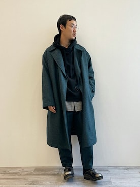「カラーコート」｜「アイテム（その他アウター）」を使った、JOSEPH_STUDIO_MEN_OFFICIALさん（メンズ・178cm）の冬コーディネート