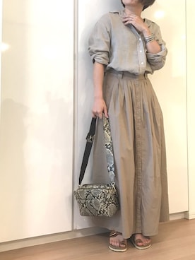 「Chaos（カオス）のアイテム（サンダル）」を使った、miiiさん（レディース・152cm）の夏コーディネート