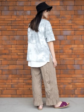 「RAG MACHINE（ラグマシーン）のアイテム（ハット）」を使った、ma____029さん（レディース・168cm）の夏コーディネート