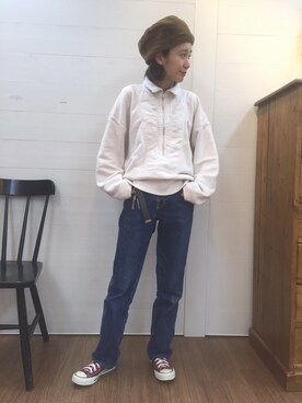 「URBAN RESEARCH DOORS WOMENS」｜「アイテム（ハンチング/ベレー帽）」を使った、hirayamaさん（レディース・156cm）の秋コーディネート