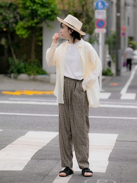 「URBAN RESEARCH DOORS（アーバンリサーチドアーズ）のコットンローンシャツ（シャツ/ブラウス）」を使った、hirayamaさん（レディース・155cm）の夏コーディネート