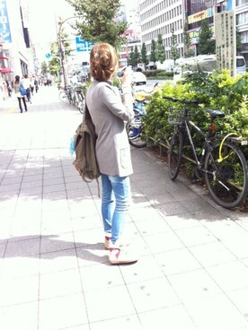 「Roots Canadaのアイテム（バッグ）」を使った、比比さん（レディース・162cm）の冬コーディネート