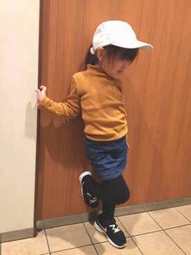 「NIKE（ナイキ）のアイテム（スニーカー、ブラック系）」を使った、ann.さん（キッズ・110cm）の春コーディネート