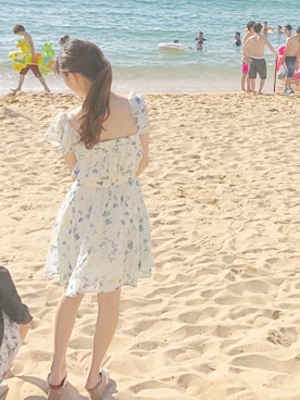 「INGNI（イング）のアイテム（ワンピース、ホワイト系）」を使った、愛 沙 ٭*さん（レディース・152cm）の夏コーディネート