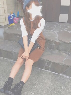 「GU（ジーユー）の（GU）レースアップショートブーツＡ（WOMEN ⁄ シューズ）」を使った、愛 沙 ٭*さん（レディース・152cm）の秋コーディネート