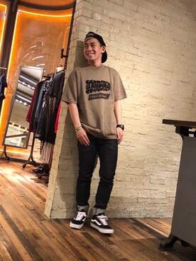 「HYSTERIC GLAMOUR（ヒステリックグラマー）のHYS WHISKY柄 刺繍キャップ（キャップ）」を使った、カンジさん（メンズ・167cm）の春コーディネート