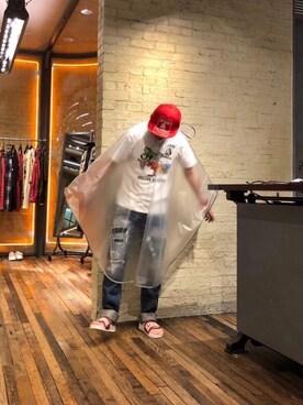 「HYSTERIC GLAMOUR（ヒステリックグラマー）のHYS WHISKY柄 刺繍キャップ（キャップ）」を使った、カンジさん（メンズ・167cm）の春コーディネート