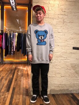 「HYSTERIC GLAMOUR（ヒステリックグラマー）のHYS WHISKY柄 刺繍キャップ（キャップ）」を使った、カンジさん（メンズ・167cm）の秋コーディネート