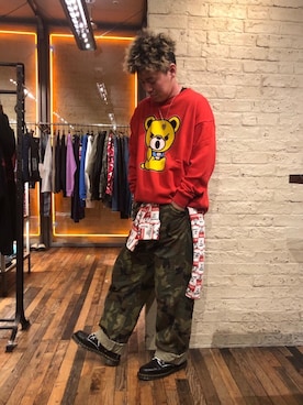 「HYSTERIC GLAMOUR（ヒステリックグラマー）のアイテム（サロペット/オーバーオール）」を使った、カンジさん（メンズ・167cm）の秋コーディネート