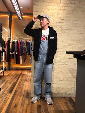 「HYSTERIC GLAMOUR（ヒステリックグラマー）のアイテム（サロペット/オーバーオール）」を使った、カンジさん（メンズ・167cm）の秋コーディネート