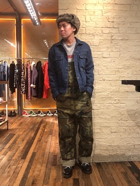 「Gジャン」｜「アイテム（オールインワン・サロペット）」を使った、カンジさん（メンズ・167cm）の冬コーディネート