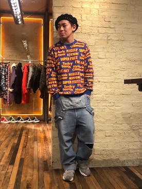 「HYSTERIC GLAMOUR（ヒステリックグラマー）のアイテム（サロペット/オーバーオール）」を使った、カンジさん（メンズ・167cm）の冬コーディネート