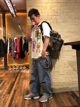 「HYSTERIC GLAMOUR（ヒステリックグラマー）のアイテム（サロペット/オーバーオール）」を使った、カンジさん（メンズ・167cm）の冬コーディネート