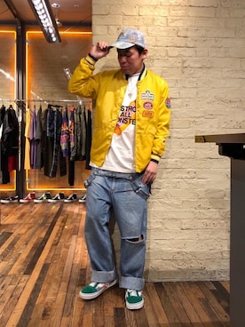 「HYSTERIC GLAMOUR（ヒステリックグラマー）のアイテム（サロペット/オーバーオール）」を使った、カンジさん（メンズ・167cm）の春コーディネート