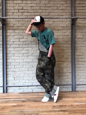 「HYSTERIC GLAMOUR（ヒステリックグラマー）のアイテム（サロペット/オーバーオール）」を使った、カンジさん（メンズ・167cm）の春コーディネート