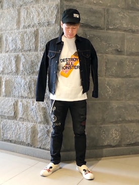 「バンT」｜「アイテム（ジャケット/アウター）」を使った、カンジさん（メンズ・167cm）の春コーディネート