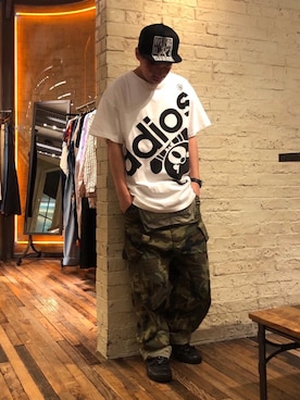 「HYSTERIC GLAMOUR（ヒステリックグラマー）のアイテム（オールインワン・サロペット）」を使った、カンジさん（メンズ・167cm）の夏コーディネート