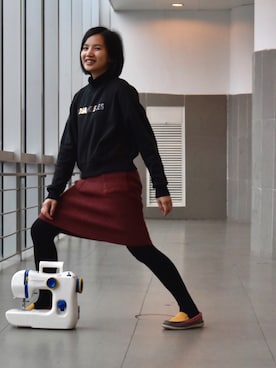 「休闲」｜「アイテム（スリッポン）」を使った、yuccaqinさん（レディース・155cm）の秋コーディネート