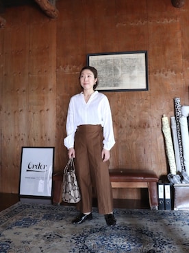 「シロシャツ」｜iitsuka.さん（レディース・158cm）の春コーディネート