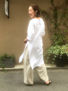 「rapiecage（ラピエサージュ）のアイテム（イヤリング）」を使った、iitsuka.さん（レディース・158cm）の春コーディネート