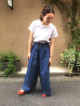 「FIL DE FER（フィルデフェール）のアイテム（パンツ）」を使った、iitsuka.さん（レディース・157cm）の夏コーディネート