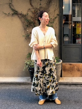 「FIL DE FER（フィルデフェール）のアイテム（カーディガン/ボレロ）」を使った、iitsuka.さん（レディース・158cm）の秋コーディネート