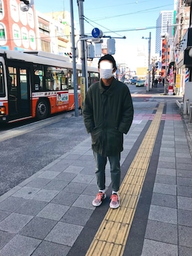 「asos（エイソス）のアイテム（帽子）」を使った、ひたなさん（メンズ・172cm）の冬コーディネート