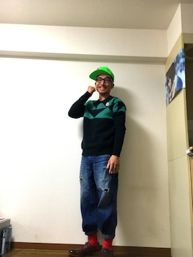 「Johnbull Private labo（ジョンブルプライベートラボ）のアイテム（ブーツ）」を使った、蕎麦筋太郎さん（メンズ・163cm）の秋コーディネート