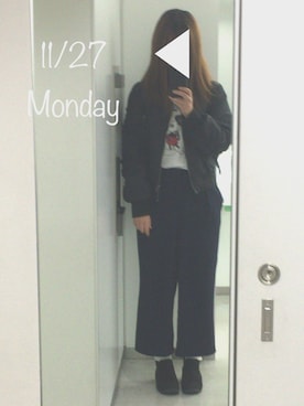 「WC（ダブル シー）のアイテム（MA-1）」を使った、heyさん（レディース・160cm）の秋コーディネート