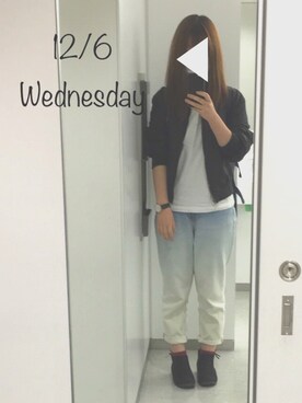 「WC（ダブル シー）のアイテム（MA-1）」を使った、heyさん（レディース・160cm）の冬コーディネート