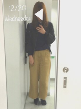 「WC（ダブル シー）のアイテム（MA-1）」を使った、heyさん（レディース・160cm）の冬コーディネート