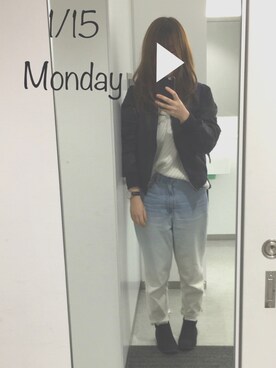 「WC（ダブル シー）のアイテム（MA-1）」を使った、heyさん（レディース・160cm）の冬コーディネート