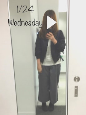 「WC（ダブル シー）のアイテム（MA-1）」を使った、heyさん（レディース・160cm）の冬コーディネート