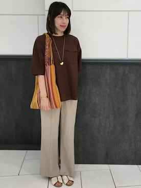 「SHIPS（シップス）のアイテム（アクセサリー）」を使った、大塚さん（レディース・164cm）の夏コーディネート