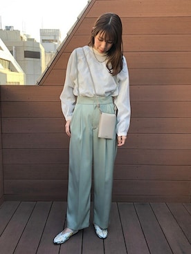 「SHIPS」｜「アイテム（バレエシューズ）」を使った、大塚さん（レディース・164cm）の冬コーディネート