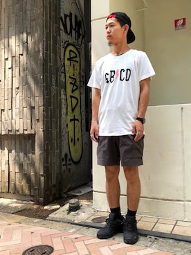 「TOPO DESIGNS(トポデザインズ)のアイテム」を使った、ウルフサイキさん(メンズ・167cm)の夏コーディネート