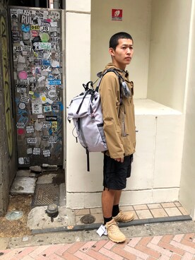 「and wander（アンドワンダー）のアイテム（マウンテンパーカー）」を使った、ウルフサイキさん（メンズ・167cm）の秋コーディネート