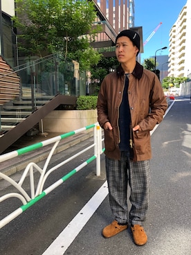 「MANASTASH（マナスタッシュ）のアイテム（ニット/セーター）」を使った、ウルフサイキさん（メンズ・167cm）の秋コーディネート