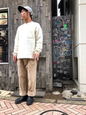 「MANASTASH（マナスタッシュ）のアイテム（キャップ）」を使った、ウルフサイキさん（メンズ・167cm）の秋コーディネート