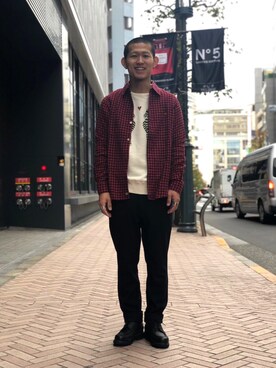 「ボヘミアンズ」｜「アイテム（シャツ/ブラウス）」を使った、ウルフサイキさん（メンズ・167cm）の冬コーディネート