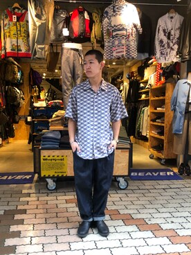 「ボヘミアンズ」｜「アイテム（シャツ/ブラウス）」を使った、ウルフサイキさん（メンズ・167cm）の春コーディネート