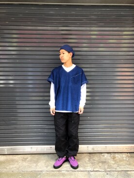 「POTER CLASIC」｜ウルフサイキさん（メンズ・167cm）の春コーディネート