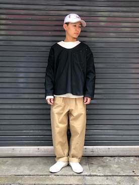 「POTER CLASIC」｜ウルフサイキさん（メンズ・167cm）の春コーディネート