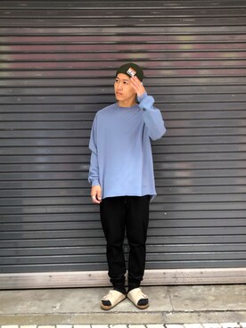 「Gramicci（グラミチ）のアイテム（スウェット）」を使った、ウルフサイキさん（メンズ・167cm）の秋コーディネート