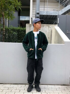 「MANASTASH（マナスタッシュ）のアイテム（キャップ）」を使った、ウルフサイキさん（メンズ・167cm）の秋コーディネート