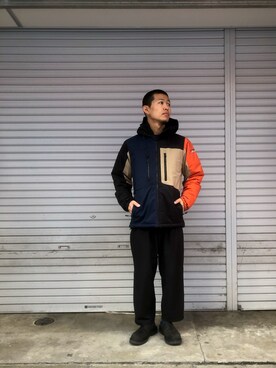 「MANASTASH（マナスタッシュ）のアイテム（ダウンジャケット/コート）」を使った、ウルフサイキさん（メンズ・167cm）の冬コーディネート