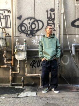 「キャルオーライン」｜ウルフサイキさん（メンズ・167cm）の冬コーディネート