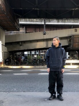 「キャルオーライン」｜ウルフサイキさん（メンズ・167cm）の冬コーディネート